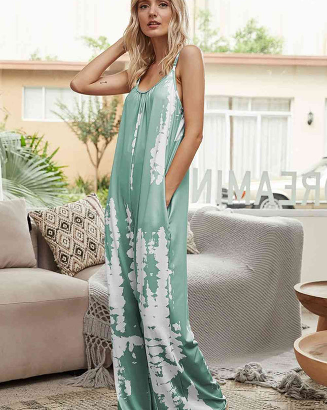 Tie-Dye Spaghetti Strap Jumpsuit with Pockets