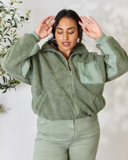 Heimish Full Size Zip Up Collared Neck Jacket