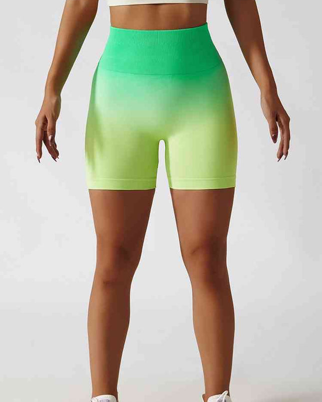 Gradient Wide Waistband Slim Fit Sports Shorts