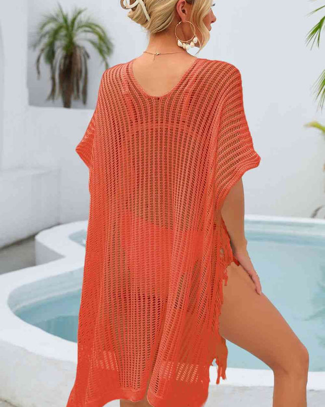 Fringe Trim Openwork Cover Up