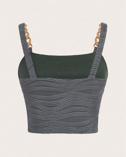 Chain Detail Square Neck Tank