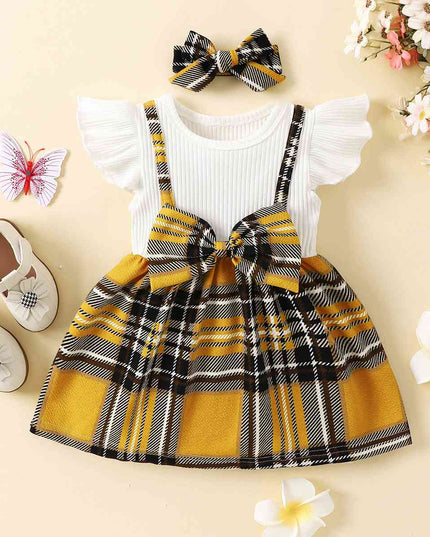 Plaid Print Bow Detail Dress