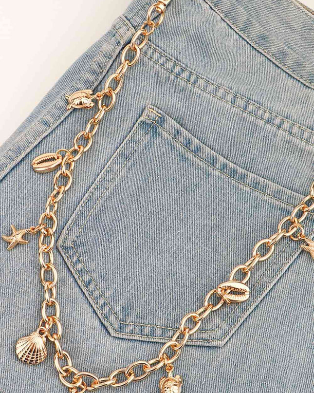 Sea Element Charm Iron Chain Belt