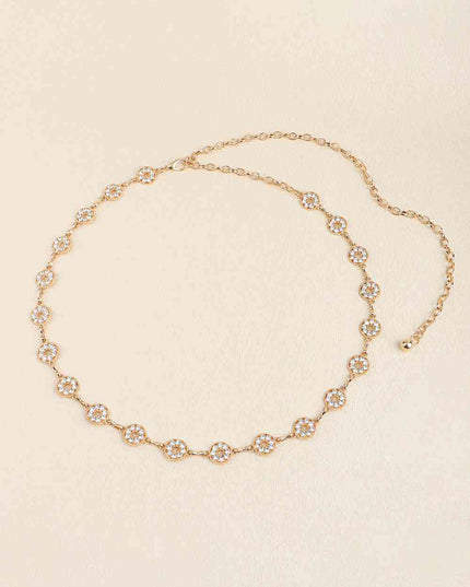 Rhinestone Decor Zinc Alloy Belt