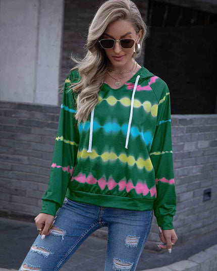 Tie Dye Raglan Sleeve Hoodie