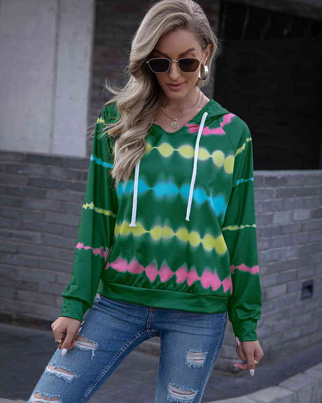 Tie Dye Raglan Sleeve Hoodie