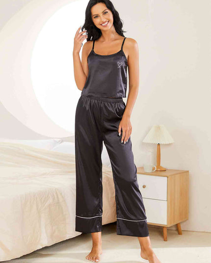 Heart Graphic Cami and Pants Lounge Set