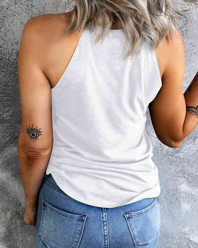 Floral Graphic Grecian Neck Tank