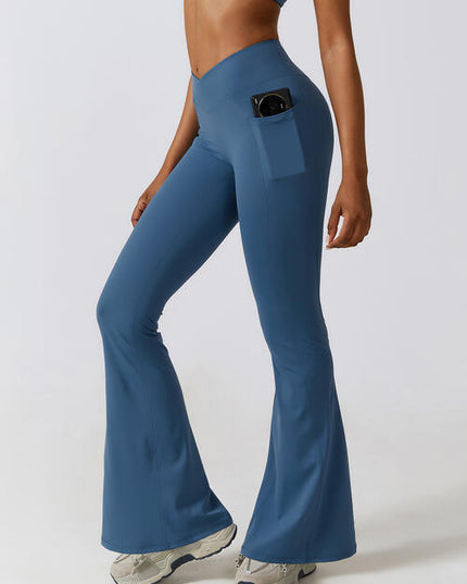 Flare Leg Active Pants with Pockets