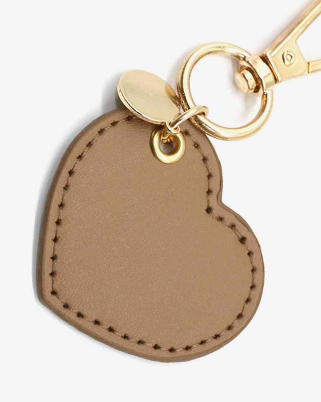 Assorted 4-Pack Heart Shape PU Leather Keychain