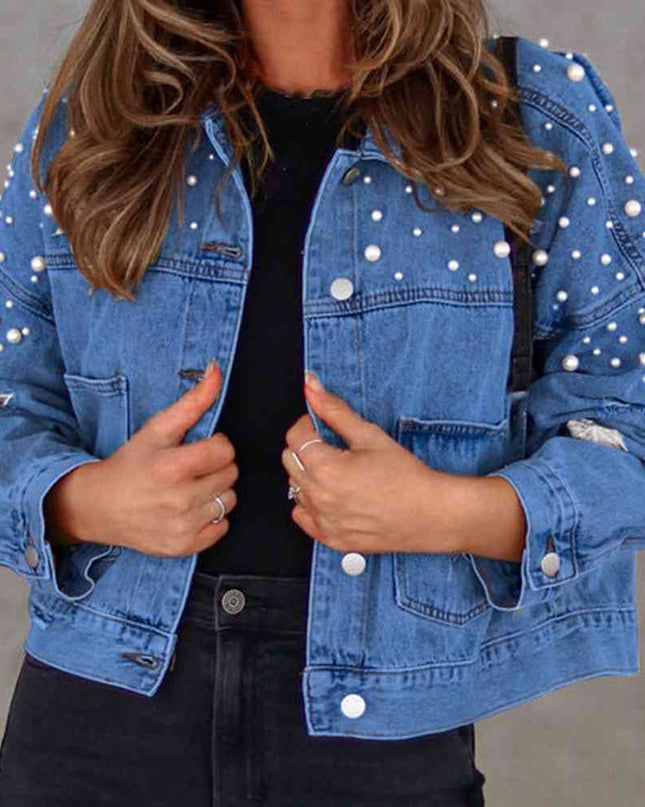 Bead Detail Denim Jacket