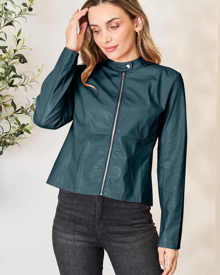 Mock Neck Zip Up Jacket