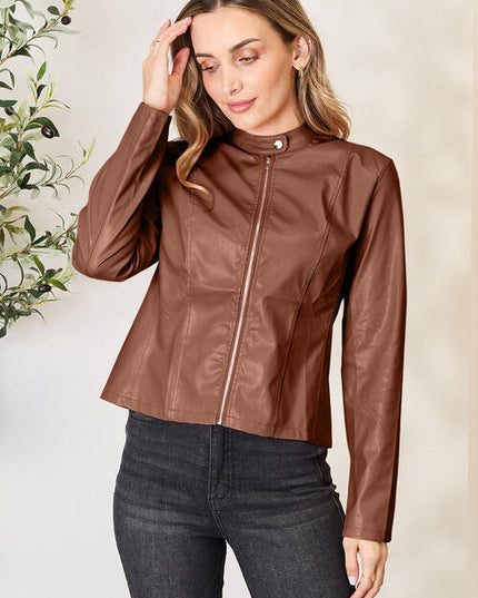 Mock Neck Zip Up Jacket