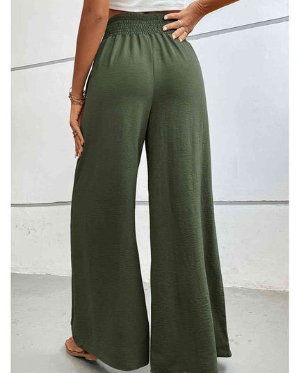 Wide Waistband Relax Fit Long Pants