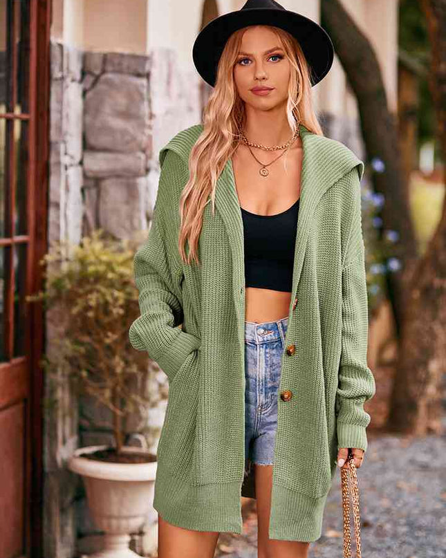 Dropped Shoulder Long Sleeve Cardigan