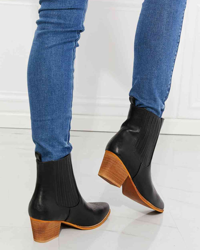 MMShoes Love the Journey Stacked Heel Chelsea Boot in Black
