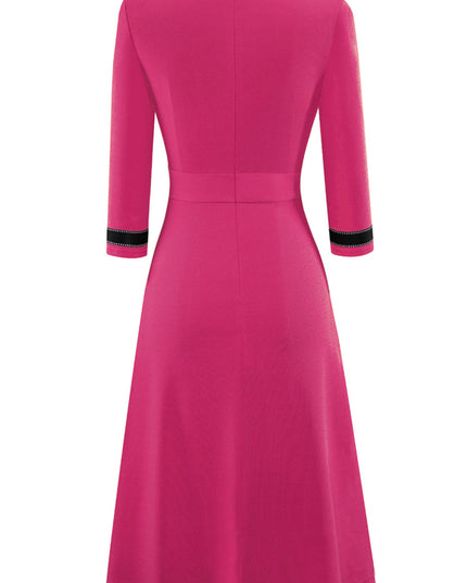 Round Neck Three-Quater Sleeve Dress