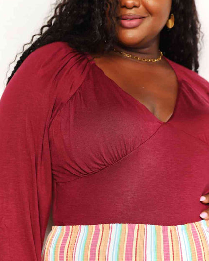 Culture Code  Full Size V-Neck Bodysuit