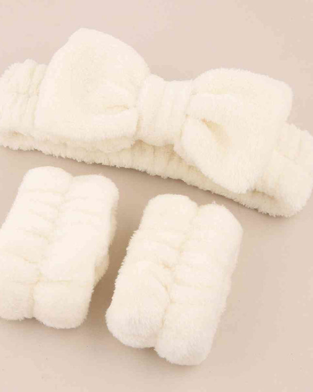 Face Wash Wristband and Bow Headband