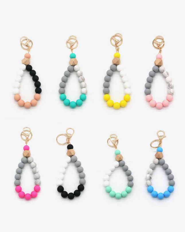 Assorted 2-Pack Multicolored Beaded Wristlet Keychain