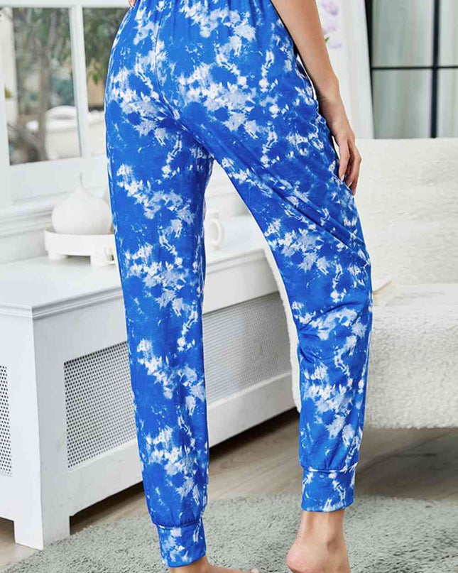 Tie-Dye Drawstring Waist Joggers with Pockets