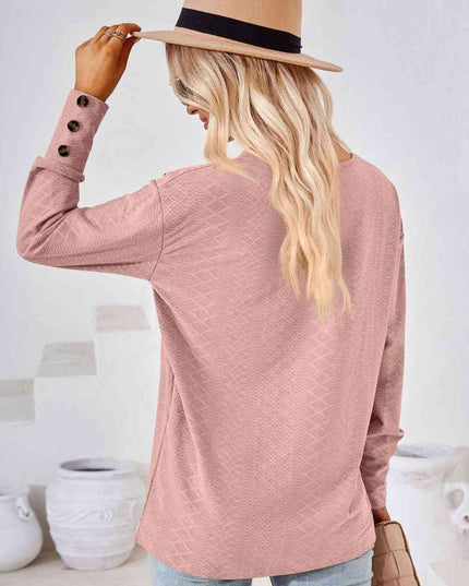 V-Neck Long Sleeve Blouse
