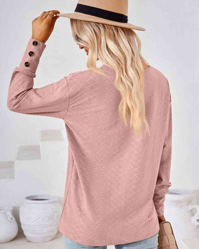 V-Neck Long Sleeve Blouse