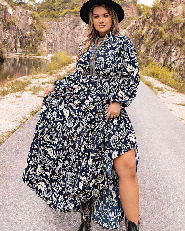 Plus Size Long Sleeve Maxi Dress