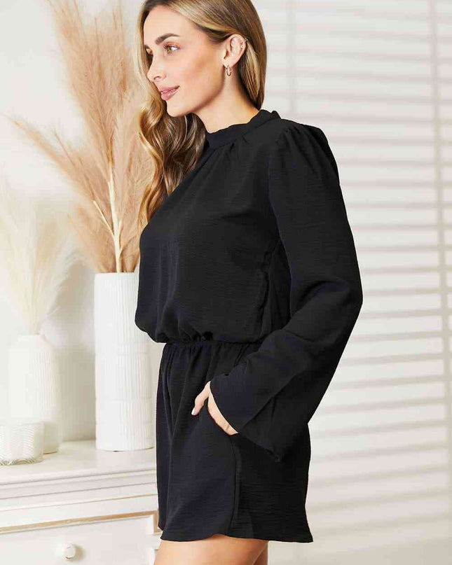 Culture Code Full Size Open Back Romper with Pockets
