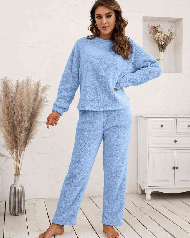 Teddy Long Sleeve Top and Pants Lounge Set