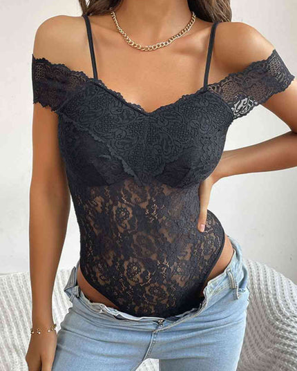 Lace Cold-Shoulder Bodysuit