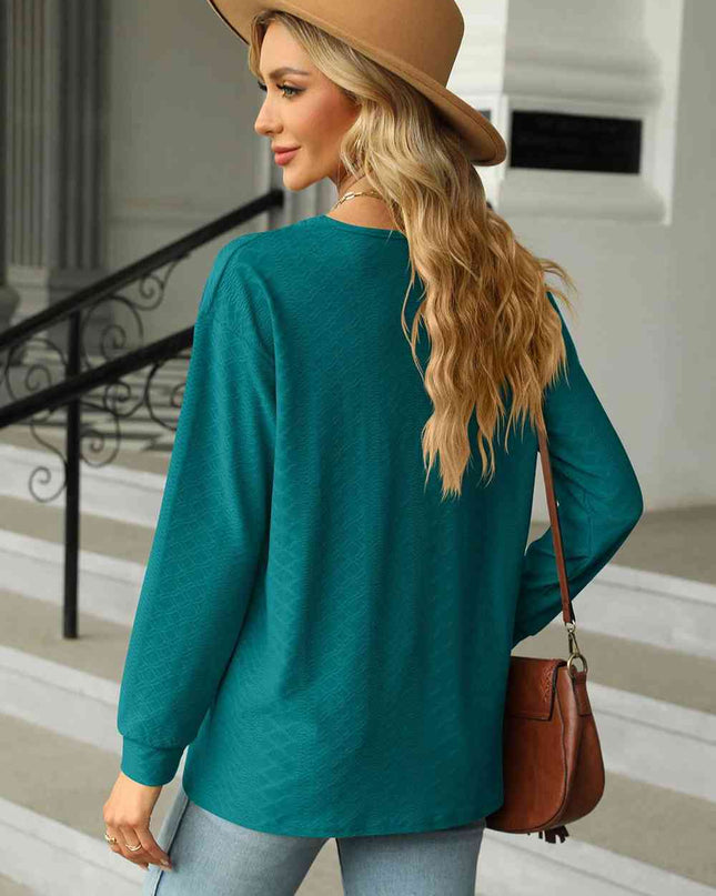 V-Neck Long Sleeve Blouse