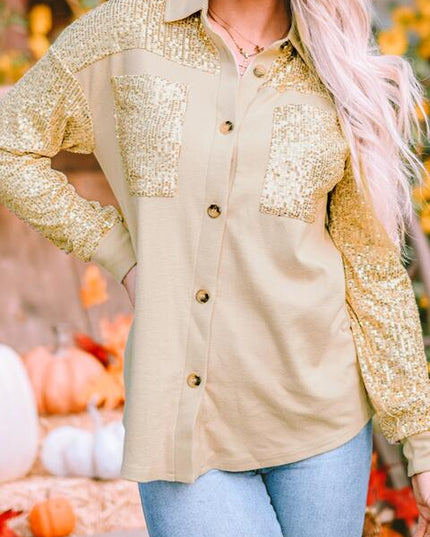 Sequin Long Sleeve Shirt