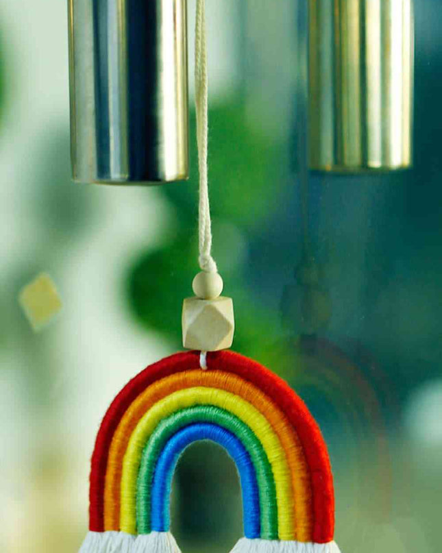 Rainbow Fringed Keychain