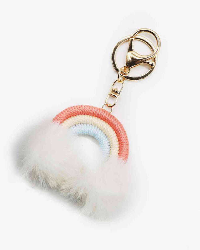 Assorted 4-Pack Rainbow Pom Pom Keychain
