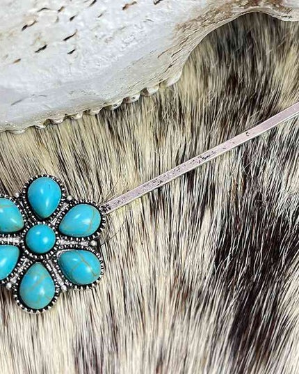 Turquoise Alloy Hairpin