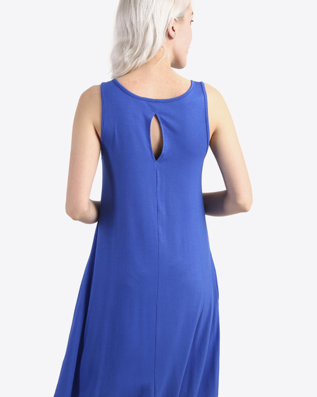 Cutout Scoop Neck Sleeveless Dress with Pockets