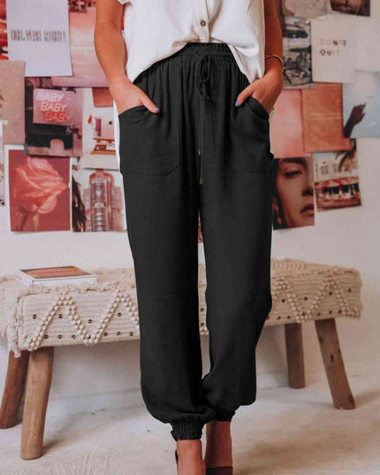 Tied Long Joggers with Pockets