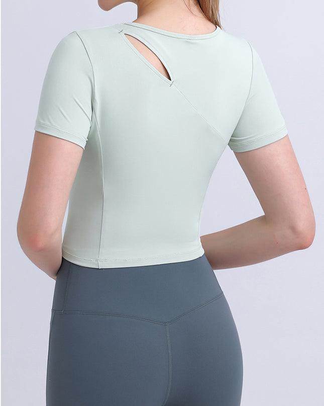 Round Neck Short Sleeve Active Top
