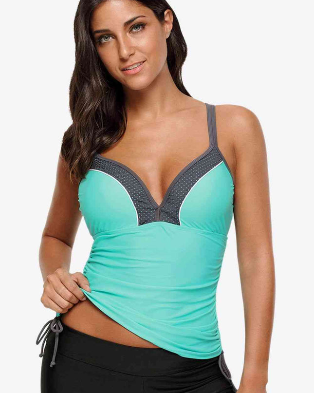 Contrast Sweetheart Neck Swim Cami