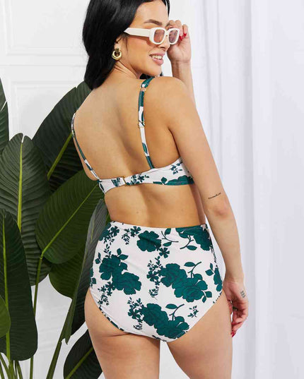 Marina West Swim Take A Dip Twist High-Rise Bikini in Forest