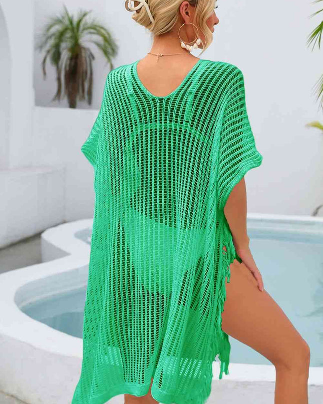 Fringe Trim Openwork Cover Up