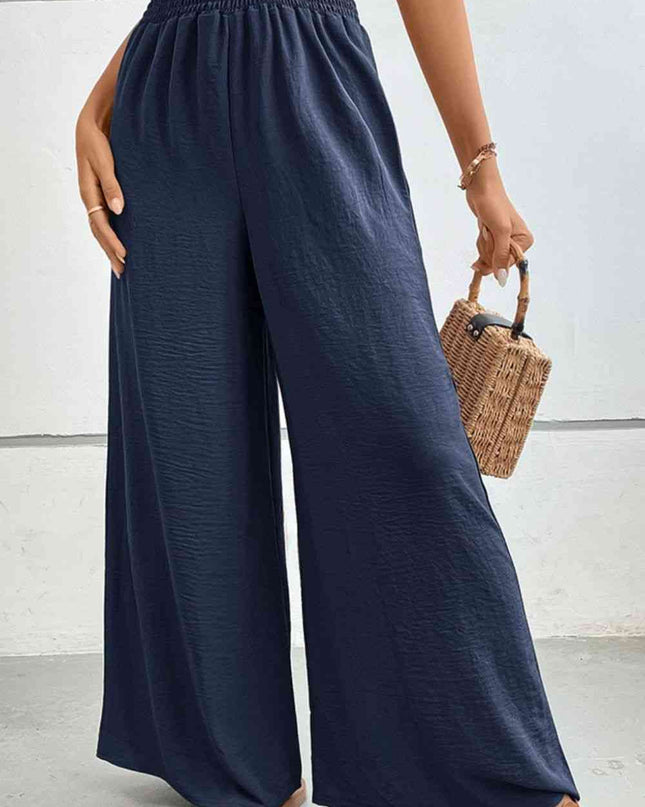 Wide Waistband Relax Fit Long Pants