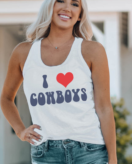 Graphic Scoop Neck Racerback Tank