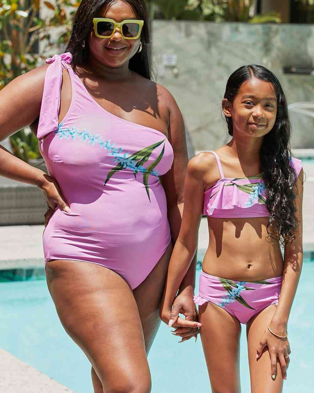 Marina West Swim Vacay Mode One Shoulder Swimsuit in Carnation Pink