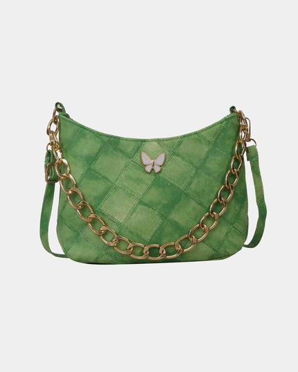 Butterfly Decor PU Leather Shoulder Bag