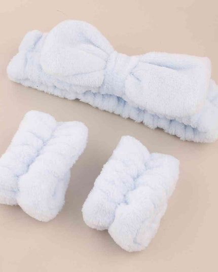 Face Wash Wristband and Bow Headband