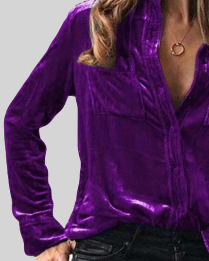 Button Up Collared Shirt with Breast Pockets
