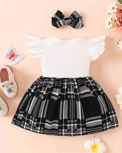 Plaid Print Bow Detail Dress