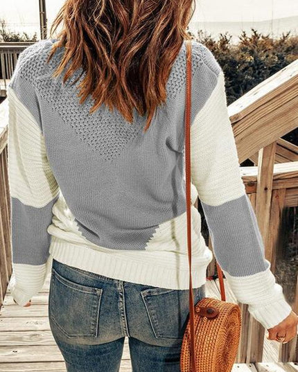 Contrast Round Neck Sweater